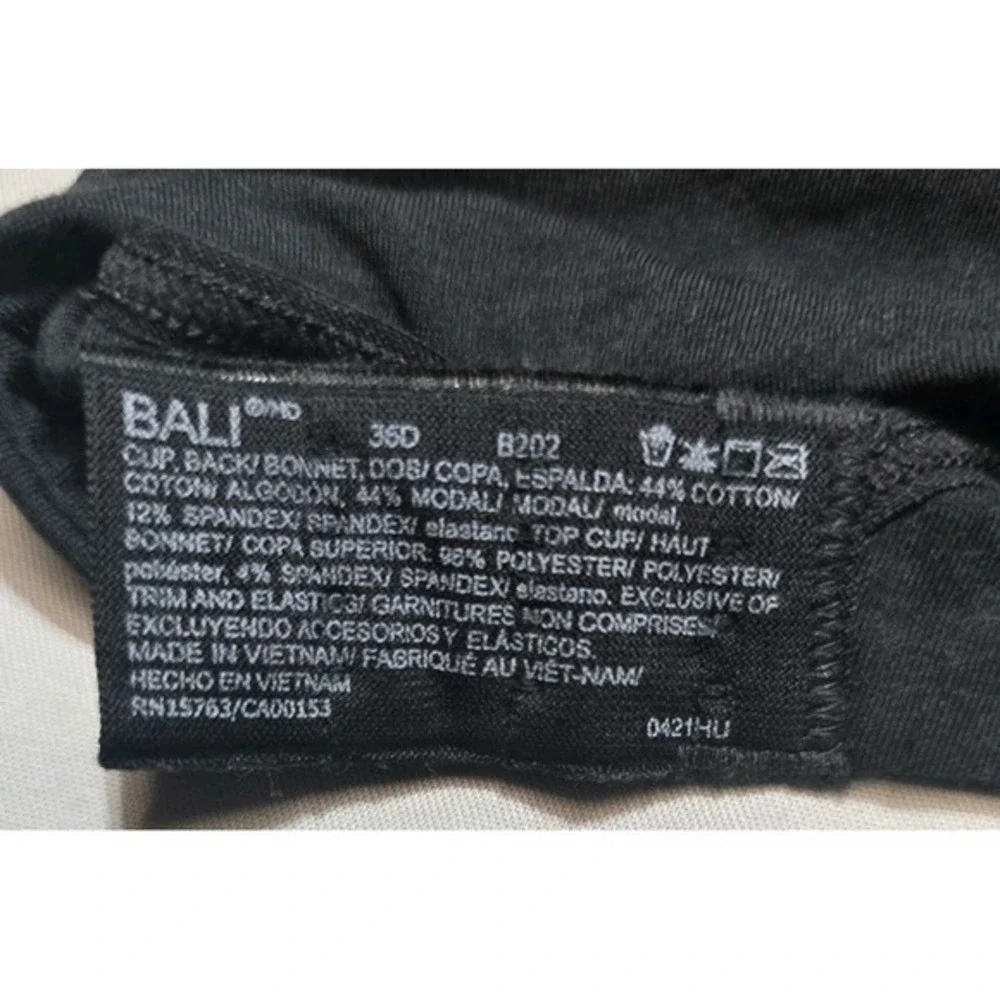 Bali Black Women's‎ Bra 36 D Underwire Cotton Blend
